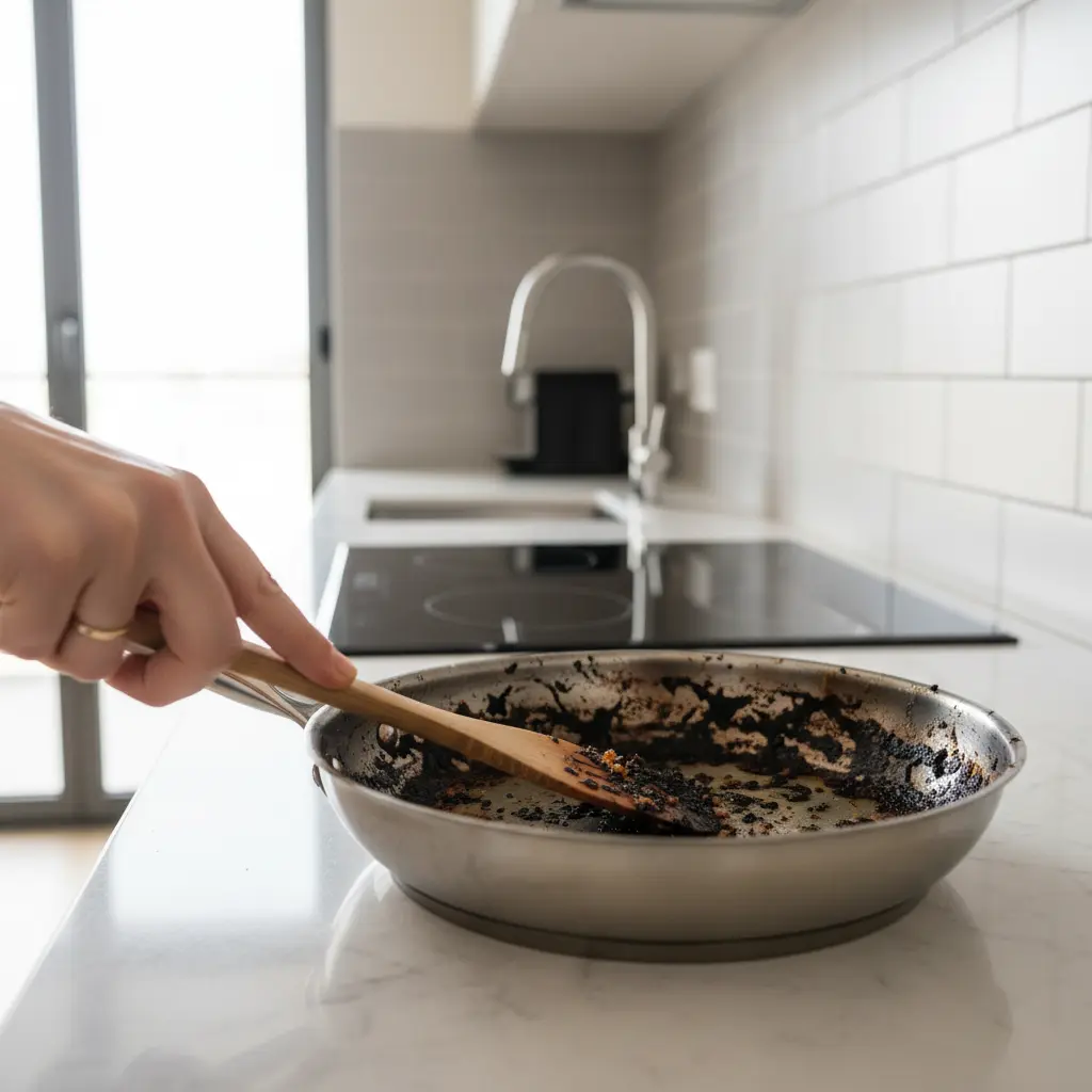 Comida pegada: ¿Por qué se quema siempre en el fondo de la sartén?