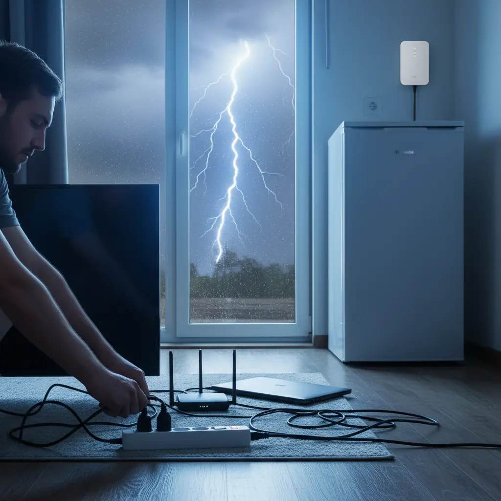 Desconectar aparatos electrónicos durante una tormenta eléctrica