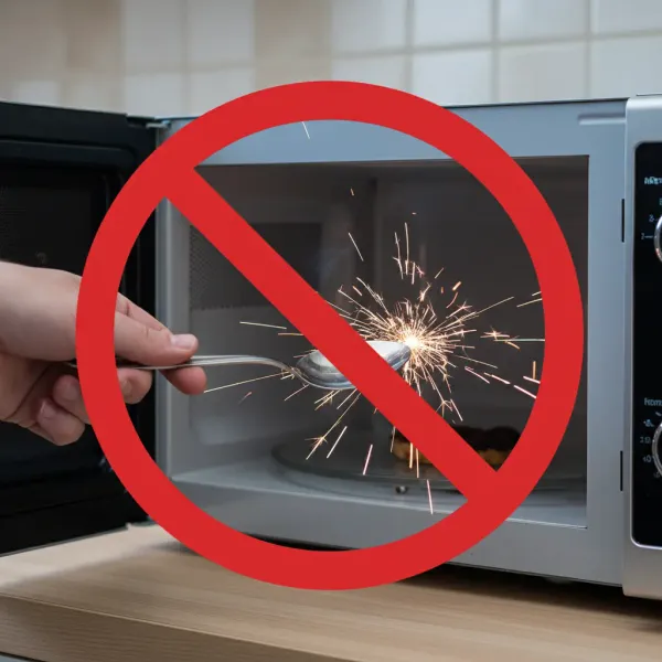 Por qué no debes poner objetos metálicos en el microondas